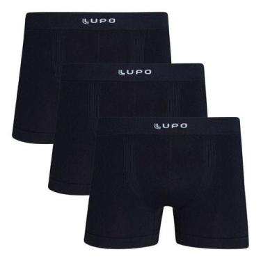 Imagem de Kit 3 Cuecas Boxer Micromodal Sem Costura Lupo 661 Premium, Preto, G