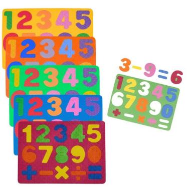 Imagem de KIT 10 Tapete Eva Numero Numérico Símbolos Educativo Quebra Cabeça - Y