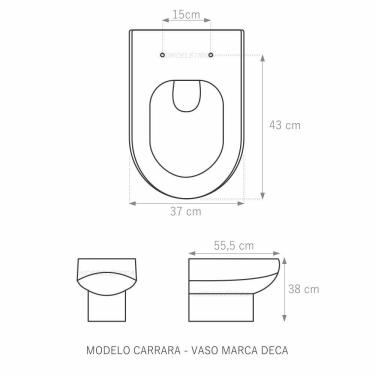 Imagem de Tampa Vaso Carrara Mogno MDF -