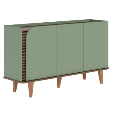 Imagem de Balcão Aparador Buffet 3 Portas 136cm Madrid C05 Hortelã/Amêndoa - Mpozenato