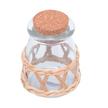 Imagem de Porta Mantimento de Vidro com Fibra Natural e Tampa Rolha 250ml - Wolf
