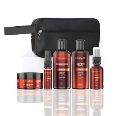 Imagem de Kit Completo 6 em 1 Cabelo e Barba cheirosos Hidratado Preto - Condado