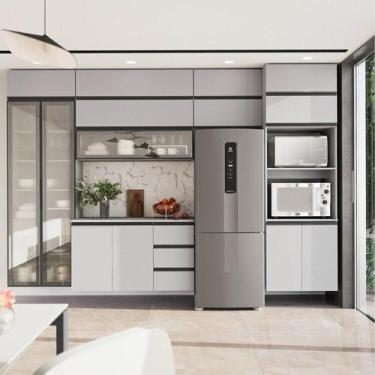 Imagem de Cozinha Modulada 10 Peças 7 Aéreos 1 Balcão 1 Torre 1 Cristaleira Nara