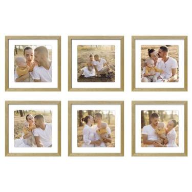 Imagem de Kit 6 Quadros Porta Retrato Foto 15x15 Paspatur Branca 20x20 - SHD Sol