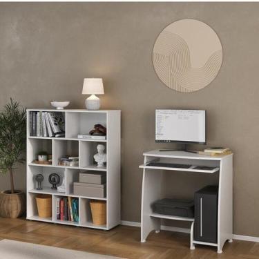 Imagem de Conjunto Escrivaninha Pixel e Estante Book com Diversos Nichos - Artel