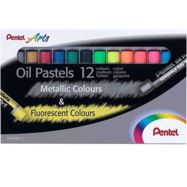 Imagem de Giz Pastel Oleoso Pentel Arts 12 Cores Bastão Profissional