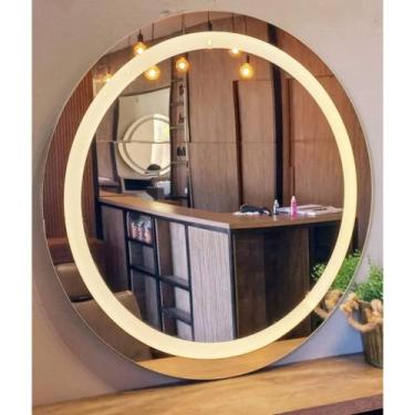 Imagem de Espelho Led Transparente Jateado Touch Duas cores Led Amarelo Led Bran