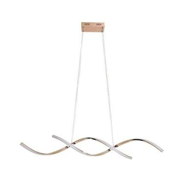 Imagem de Luminária Pendente LED Espiral DNA Moderno Sala Dourado Nitrolux ABDEE