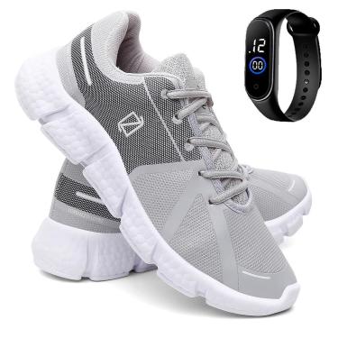 Imagem de Tênis Masculino Esporte Super Leve Para Caminhada Corrida e Treino e Relógio-Masculino