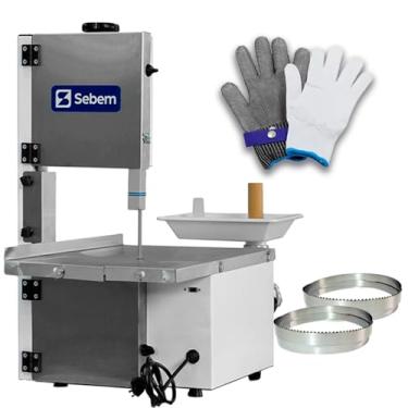 Imagem de Mini Serra Fita de Bancada com Moedor Picador de Carne SEBEM com Kit de Lâmina + Luva