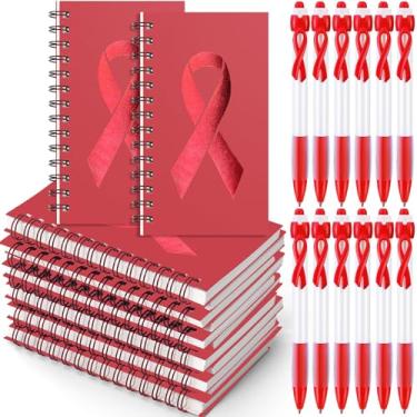 Imagem de Weekgrat 24 unidades de blocos de notas de conscientização do câncer, fitas retráteis, cadernos de câncer retal de próstata, mini fitas esferográficas, prevenção de abuso, presente de evento de