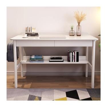 Imagem de Escrivaninha de computador para escritório em casa, mesa de escritório de madeira maciça, mesa de estudo, mesa de estudo, mesa de trabalho, mesa de computador, mesa de estudo, quarto, mesa retangular