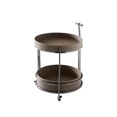 Imagem de hezhuhe2258 Mesa lateral minimalista simples para sala de estar, mesa de centro para casa, sofá de mudança, com canto de rodas