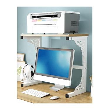 Imagem de Suporte de impressora para monitor de computador, prateleira de impressora de camada dupla, prateleira de impressora de mesa, suporte de impressora de computador (C)