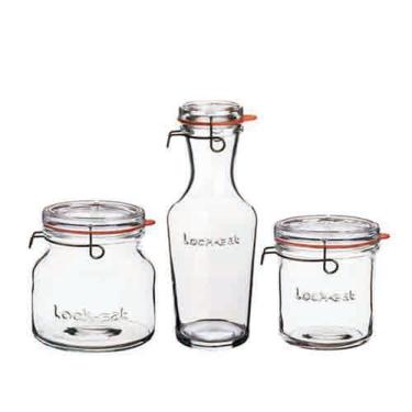 Imagem de Jogo Com Jarra 1 L - Pote 750 Ml - Pote 1.5 L Com Tampa Lock Eat - 30608001 - Luigi Bormioli