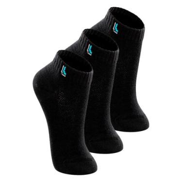 Imagem de Kit 3 Pares de Meias Infantil Cano Curto Lupo 2725-005, Preto, 24-29
