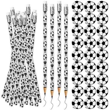 Imagem de Conjunto de lápis e borrachas, tema de futebol de segunda-feira para c