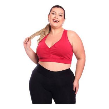 Imagem de Top Fitness Plus Size Feminino Sem Bojo Academia Decote - MC Digital, 