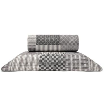 Imagem de Cobre Leito Buettner Solteiro Microfibra Renove Estampado Austria 2 Peças Cinza