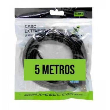 Imagem de Cabo Extensor Usb Macho 5 Metros, X-cell, XC-MM-B