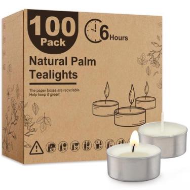 Imagem de Tea Lights Candles Ashlux Unscented Palm, pacote com 100 unidades, 6-7