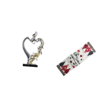 Imagem de Fenteer Estatueta Romântica de Casal de Inverno, Enfeite de Mesa para Decoração de Quarto E Feriados com Detalhes Sazonais de árvore de Natal para Casa E Faze