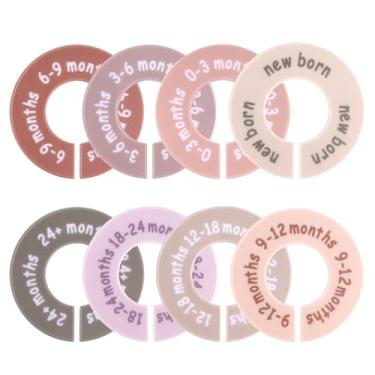 Imagem de 8un Divisores Roupas Bebê para Guarda-Roupa, Plástico Organizadores Armário Berçário Redondo Divisores Tamanho para Recém-Nascido Bebê Decoração Guarda-Roupa & Solução Armazenamento