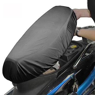 Imagem de Capa universal para assento de motocicleta à prova d'água com elástico 80 * 50 cm acessórios protetores de assento de couro (preto-estilo comum)