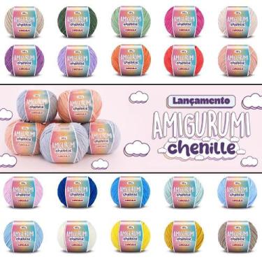 Imagem de Kit Fio Amigurumi Chenille Círculo - 33 Cores