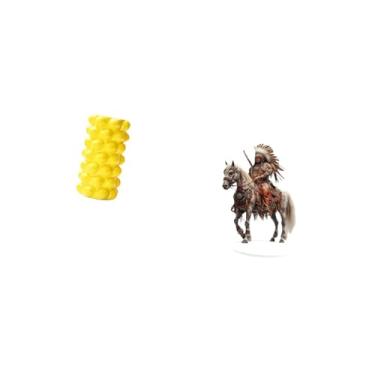 Imagem de Fenteer Vaso de Flores de Porcelana E Enfeite de Cavaleiro de Acrílico, Peça Central de Mesa para Decoração de Mesa de Sala de Estar, Recipiente de Frutas à P