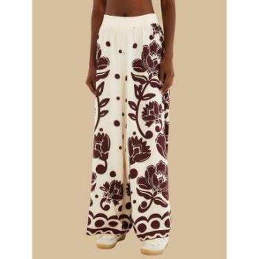Imagem de Calça Pantalona Floral Arabesque Farm Cor:;Tamanho:G-Feminino