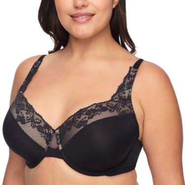Imagem de Olga Sutiã feminino plus size Cloud 9 com aro de renda, Preto, 42DD