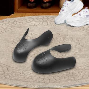 Imagem de 1 par de sapato, aj1 suporte de sapato universal AF1 Air Force One anti vincos protetor de dedos resistente a rugas, Preto, 7.5-12