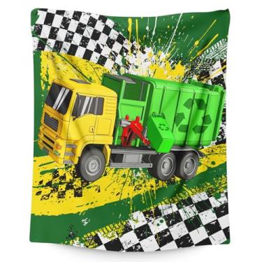 Imagem de FLEXIMX Cobertor para meninos, cobertor de caminhão de lixo presentes para crianças meninos de 4 a 6 anos, 101 x 127 cm, cobertores de flanela fofos, presente para filhos, amantes de carros, mantas