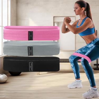 Imagem de Conjuntos de faixas de resistência, alças de exercício portáteis para pernas e quadril, 3 faixas de peso para treino de nível de resistência com design antiderrapante, faixas flexíveis de treino para