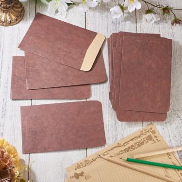 Imagem de 30 envelopes pequenos vintage mini vale-presente cartão de visita envelope para cartões postais, convites de casamento, camelo
