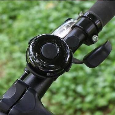 Imagem de Campainha de bicicleta de liga de alumínio com som claro e alto, preto
