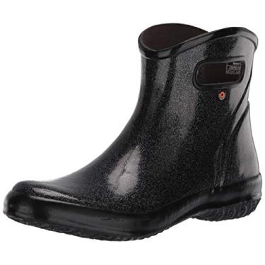 Imagem de BOGS Bota de chuva feminina impermeável na altura do tornozelo, Glitter preto, 12