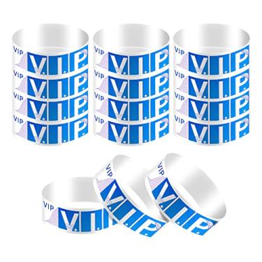 Imagem de 300 pulseiras de papel para eventos, pulseiras adesivas de papel VIP leves para eventos, shows, clubes, festivais (azul)