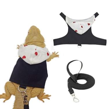 Imagem de Moletom com capuz de lagarto de dragão colorido confortável corda de tração fantasia de lagarto com régua réptil (chapéu branco)