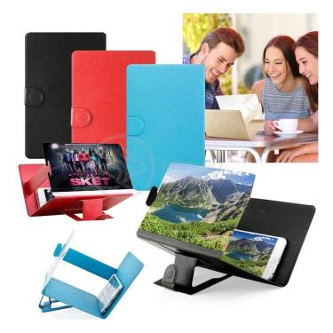 Imagem de Lupa Ampliadora Tela De Celular Portátil Dobrável Vermelho