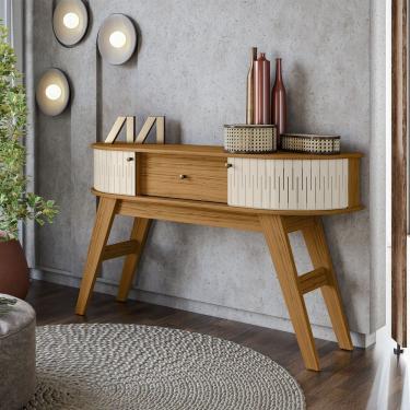 Imagem de Aparador 1 Gaveta Estoril Madetec Cor Naturale/off White