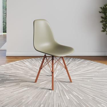 Imagem de Cadeira Eames Estilo Moderno Em Ferro Cobre Com Assento Fendi