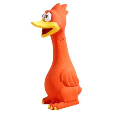 Imagem de Hoiasem Brinquedos de borracha para cães rangidos de frango para raças de animais de estimação médios ou grandes, brincar de buscar, reduzir a ansiedade de separação