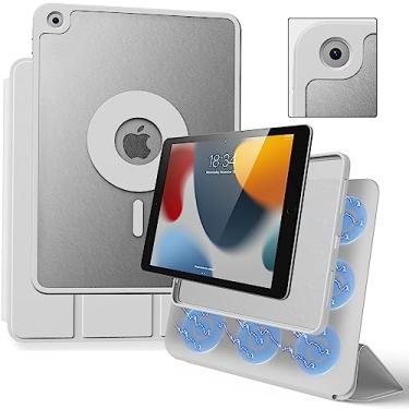 Imagem de Marasone Capa magnética para iPad de 10,2 polegadas para iPad 9ª/8ª/7ª geração, 2021/2020/2019, capa protetora removível com suporte para lápis, hibernar/despertar automático (cinza)