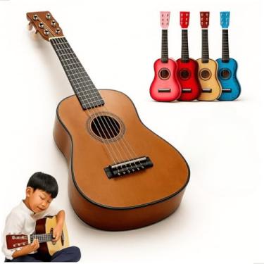 Imagem de Mini Violão Infantil Acústico em Madeira Instrumento Musical com Cordas de Aço Tamanho 60cm Múltiplas Cores Disponíveis