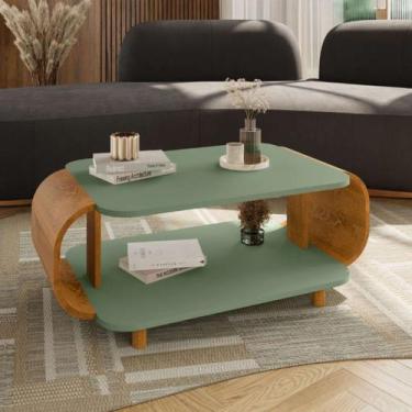 Imagem de Mesa De Centro Decorativa Pés Em Madeira Maciça Super Reforçada Estilo