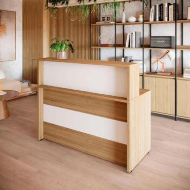 Imagem de Balcão Atendimento Alto 150 cm Escritório Recepção F5 Office - F5 Offi