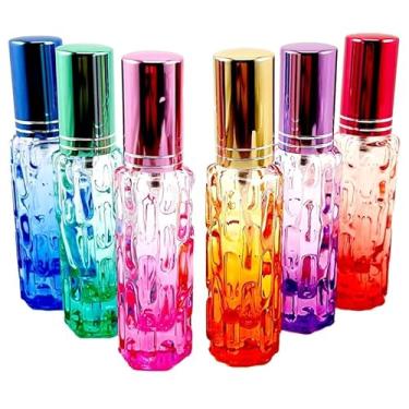 Imagem de Kit 6 Frascos de Vidro 10ml com Spray –Refil para Perfume, Aromatizador e Cheirinho Automotivo(10 ml - textura)