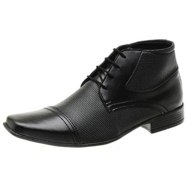 Imagem de Sapato Social Cano Alto Pires Shoes com Cadarço Bico Fino e Detalhes e